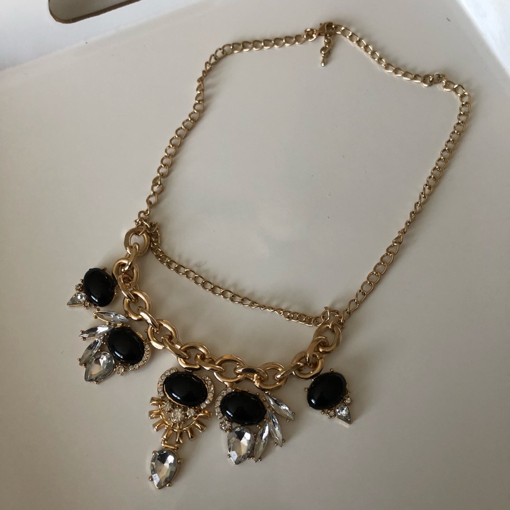 Black and gold statement necklace